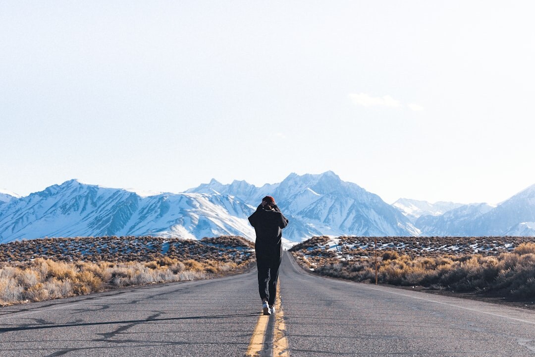 person walking towards success