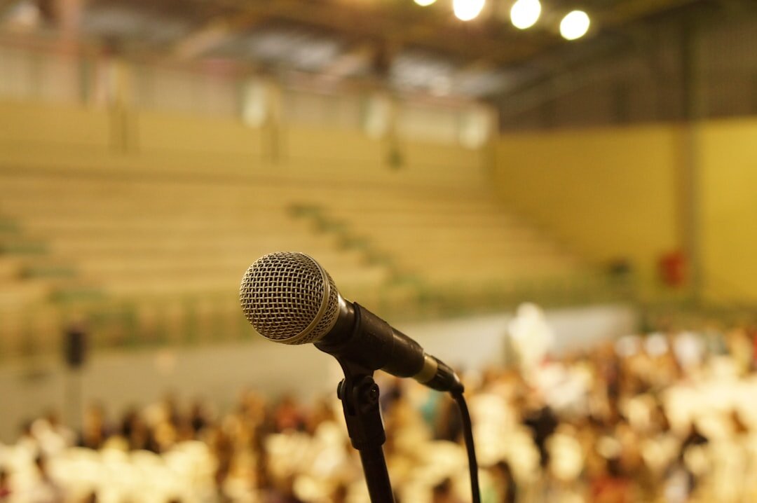 professional speaking on stage